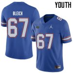 Youth Florida Gators #67 Christopher Bleich NCAA Jordan Brand Royal Authentic Stitched College Football Jersey HHI1162BR